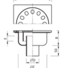 Gully 150x150 outlet 50mm Code: P.028